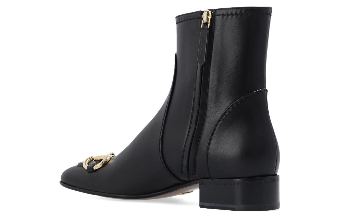 (WMNS) Gucci Horsebit Leather Ankle Boots 'Black' 673666-BKO00-1000 sold by KicksCrew product image thumbnail 5