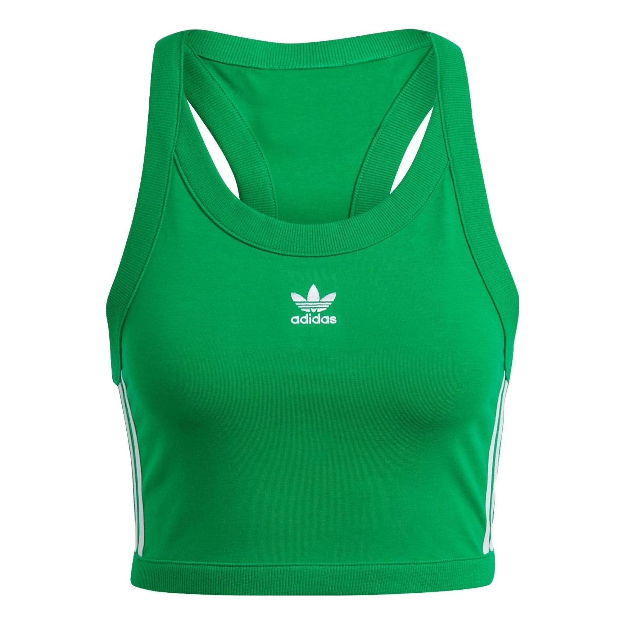 (WMNS) Adidas Adicolor Classics 3-Stripes Short Tank Tops 'Green' IK6586 sold by KicksCrew