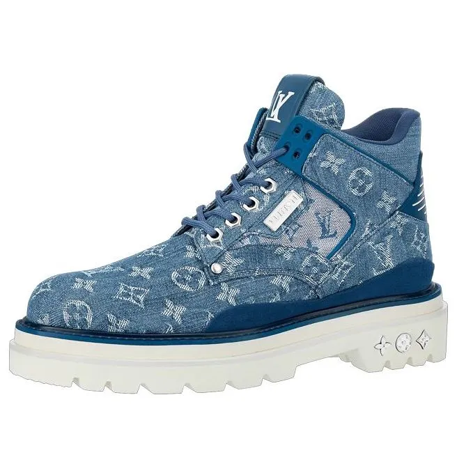 LOUIS VUITTON Oberkamp Ankle Boots 'Denim Monogram' 1A8JTT sold by KicksCrew