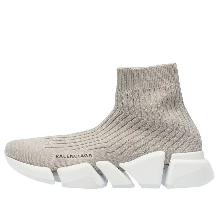 Balenciaga Speed 2.0 Trainers 'Rib-Knit Light Grey' 654020W2D811391 sold by KicksCrew
