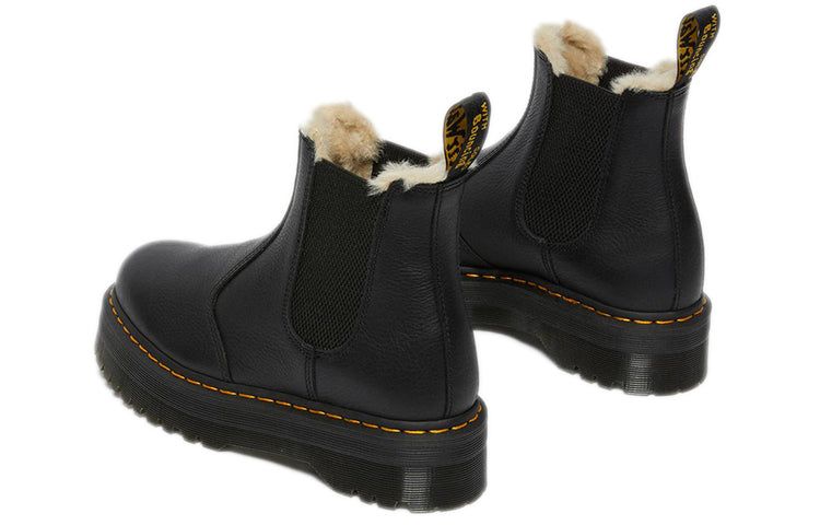(WMNS) Dr. Martens 2976 Faux Fur Lined Platform Chelsea Boots 'Black' 25635001 sold by KicksCrew product image thumbnail 5