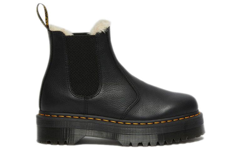 (WMNS) Dr. Martens 2976 Faux Fur Lined Platform Chelsea Boots 'Black' 25635001 sold by KicksCrew product image thumbnail 2