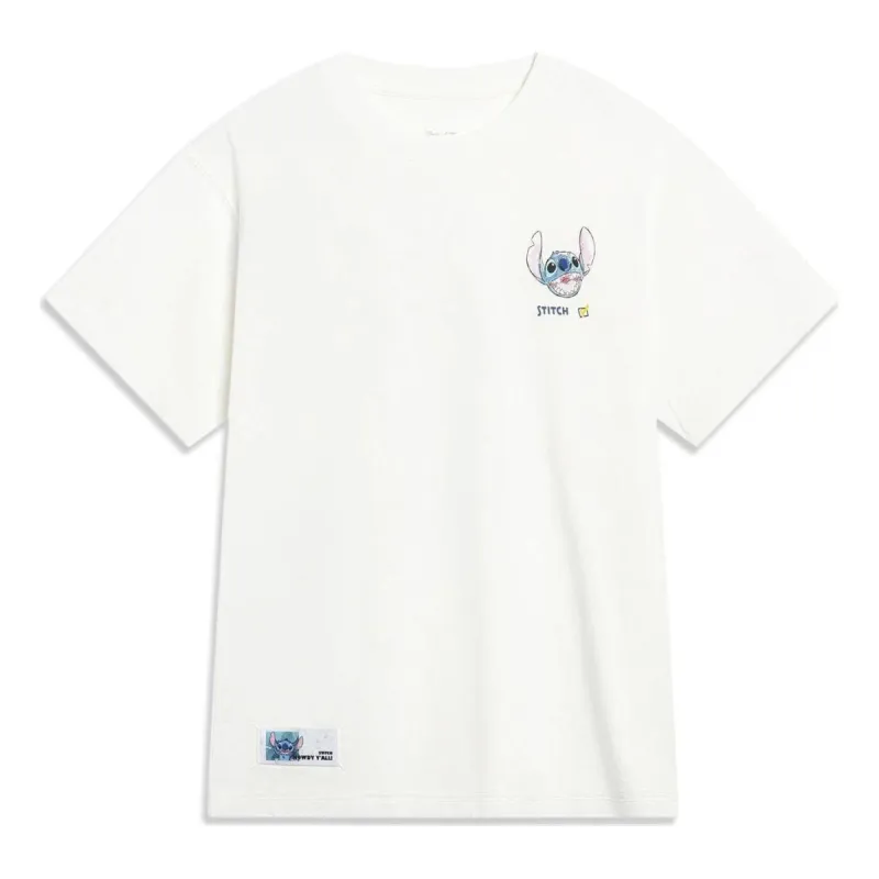 (WMNS) Li-Ning x Disney Stitch Graphic T-shirt 'Creamy White' AHST500-1 sold by KicksCrew
