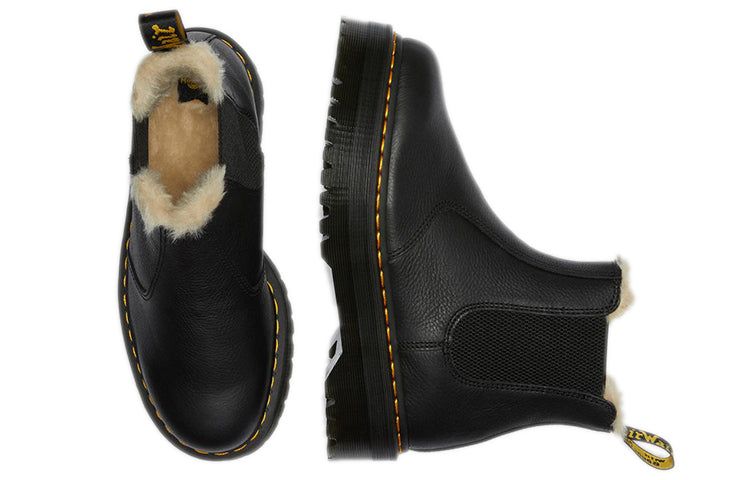 (WMNS) Dr. Martens 2976 Faux Fur Lined Platform Chelsea Boots 'Black' 25635001 sold by KicksCrew product image thumbnail 4