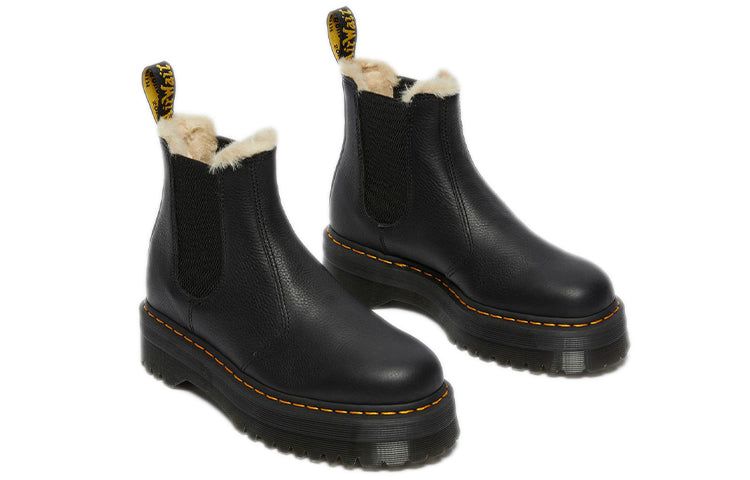(WMNS) Dr. Martens 2976 Faux Fur Lined Platform Chelsea Boots 'Black' 25635001 sold by KicksCrew product image thumbnail 3