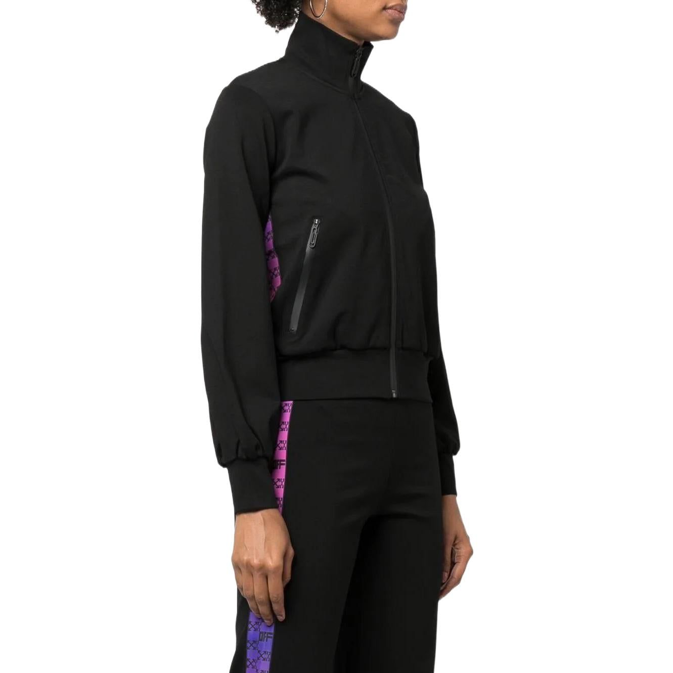 (WMNS) Off-White Monogram-Band Track Jacket 'Black' OWVL028F22JER0011000 sold by KicksCrew product image thumbnail 4