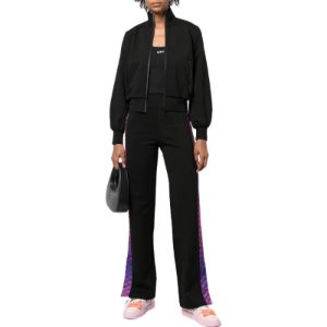 (WMNS) Off-White Monogram-Band Track Jacket 'Black' OWVL028F22JER0011000 sold by KicksCrew