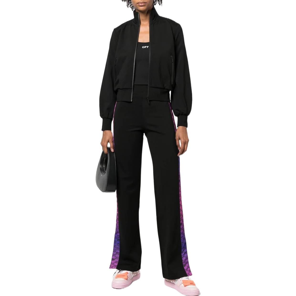 (WMNS) Off-White Monogram-Band Track Jacket 'Black' OWVL028F22JER0011000 sold by KicksCrew product image thumbnail 2