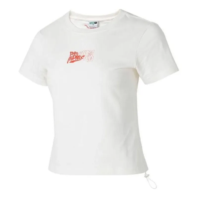 (WMNS) PUMA Graphic T-Shirt 'White' 626865-65 sold by KicksCrew