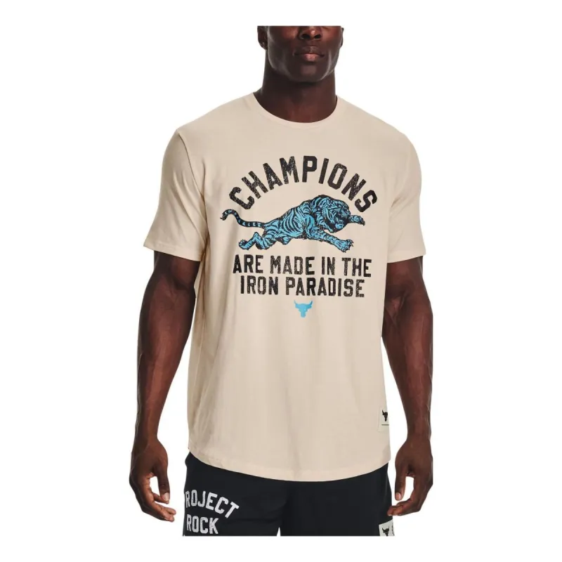 Under Armour Project Rock Champions Short Sleeve T-Shirt 'Beige' 1376897-804 sold by KicksCrew