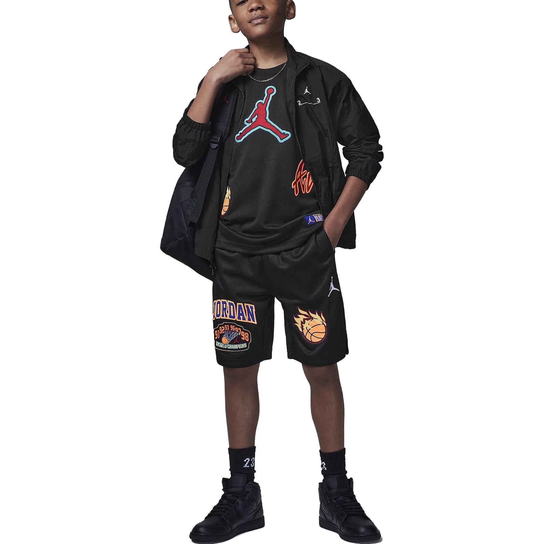 (GS) Air Jordan Logo Patch Pack Shorts 'Black' FV2711-010 sold by KicksCrew product image thumbnail 3