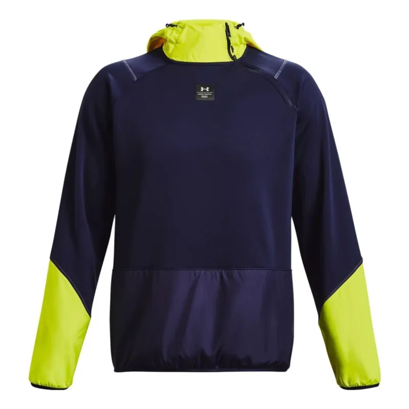 Under Armour Rush Fleece Hoodie 'Navy Lime' 1373809-410 sold by KicksCrew