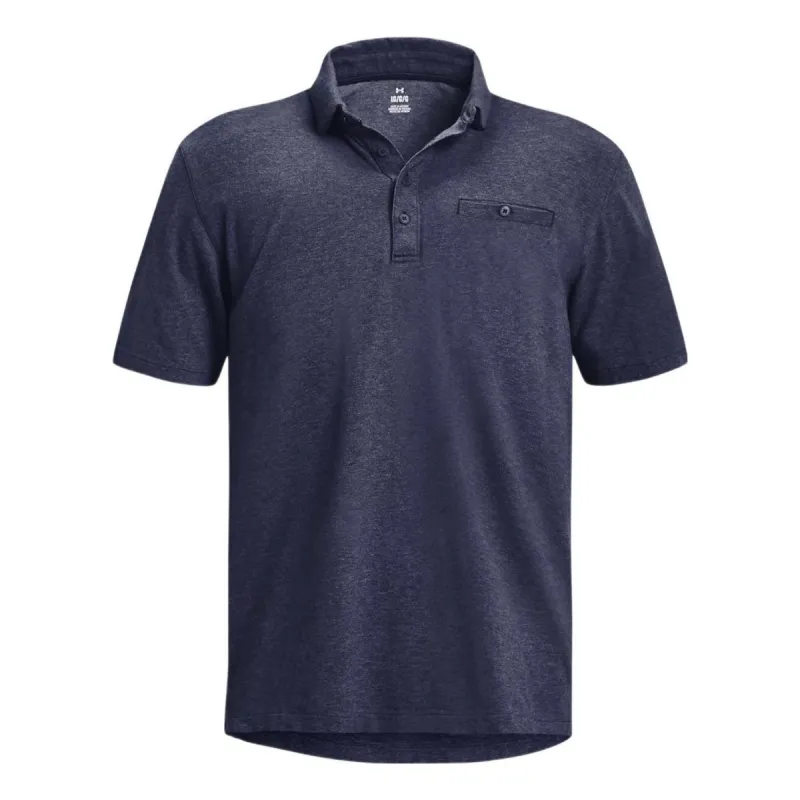 Under Armour Luxe Heather Polo Shirt 'Dark Blue' 1377363-410 sold by KicksCrew