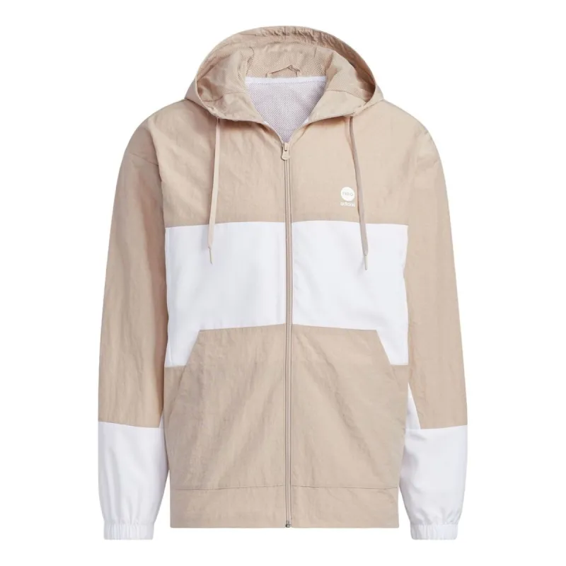 Adidas Neo Basketball Windbreaker Jackets 'Beige White' IA6808 sold by KicksCrew