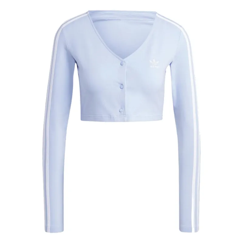 (WMNS) adidas Adicolor Classics 3-Stripes Long Sleeve Polo 'Blue' IC5474 sold by KicksCrew