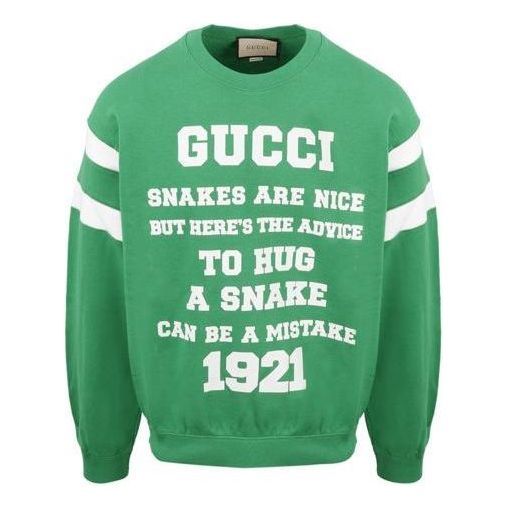 Gucci 'To Hug A Snake' Cotton Sweatshirt 'Green' 655471-XJDHO-3229 sold by KicksCrew