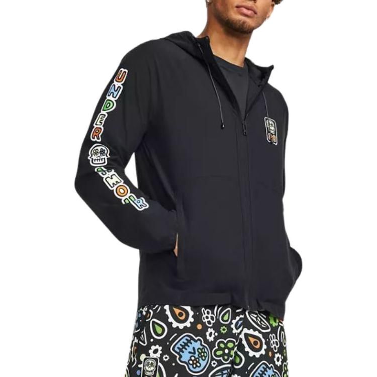 Under Armour Stretch Woven Day Of The Dead Windbreaker Jacket 'Black' 1382117-001 sold by KicksCrew product image thumbnail 5