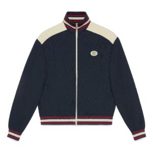 Gucci Cotton Jersey Zip Jacket 'Navy' 706412-XJE8S-4735 sold by KicksCrew