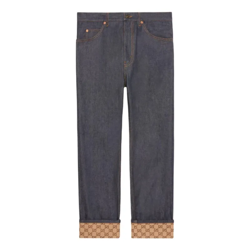 Gucci Denim Pants With Cuffs 'Dark Blue' 782603-XDCW9-4759 sold by KicksCrew