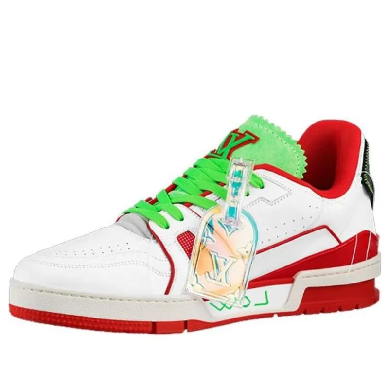 LOUIS VUITTON Trainer Sneakers 'White Red Green for New York' 1A9D7F sold by KicksCrew