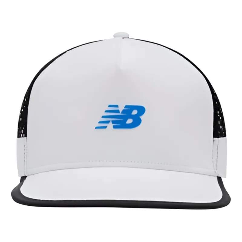 New Balance Speed Run Logo Trucker Cap 'White Blue' LAH13001-WT sold by KicksCrew