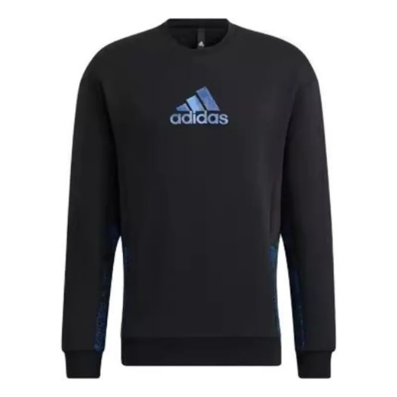 Adidas Crew Sweatshirts 'Black Blue' HE2912 sold by KicksCrew
