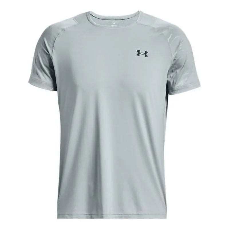 Under Armour Rush Emboss Short Sleeve T-Shirt 'Grey Blue' 1376790-465 sold by KicksCrew