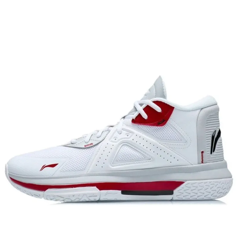 Li-Ning Team Emblem Mid 'White Red' ABAR117-1 sold by KicksCrew