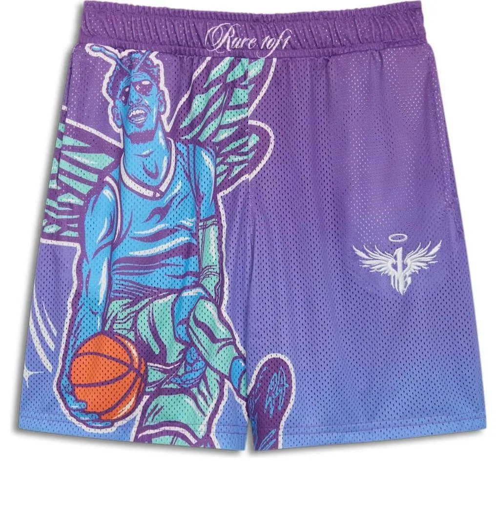 PUMA MELO Charlotte Graphic Basketball Shorts 'Purple Glimmer' 627745-01 sold by KicksCrew
