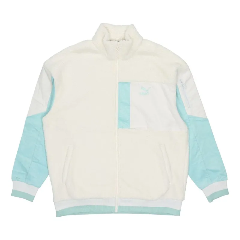 Puma Retro Sherpa Jacket 'Beige Blue' 534678-93 sold by KicksCrew