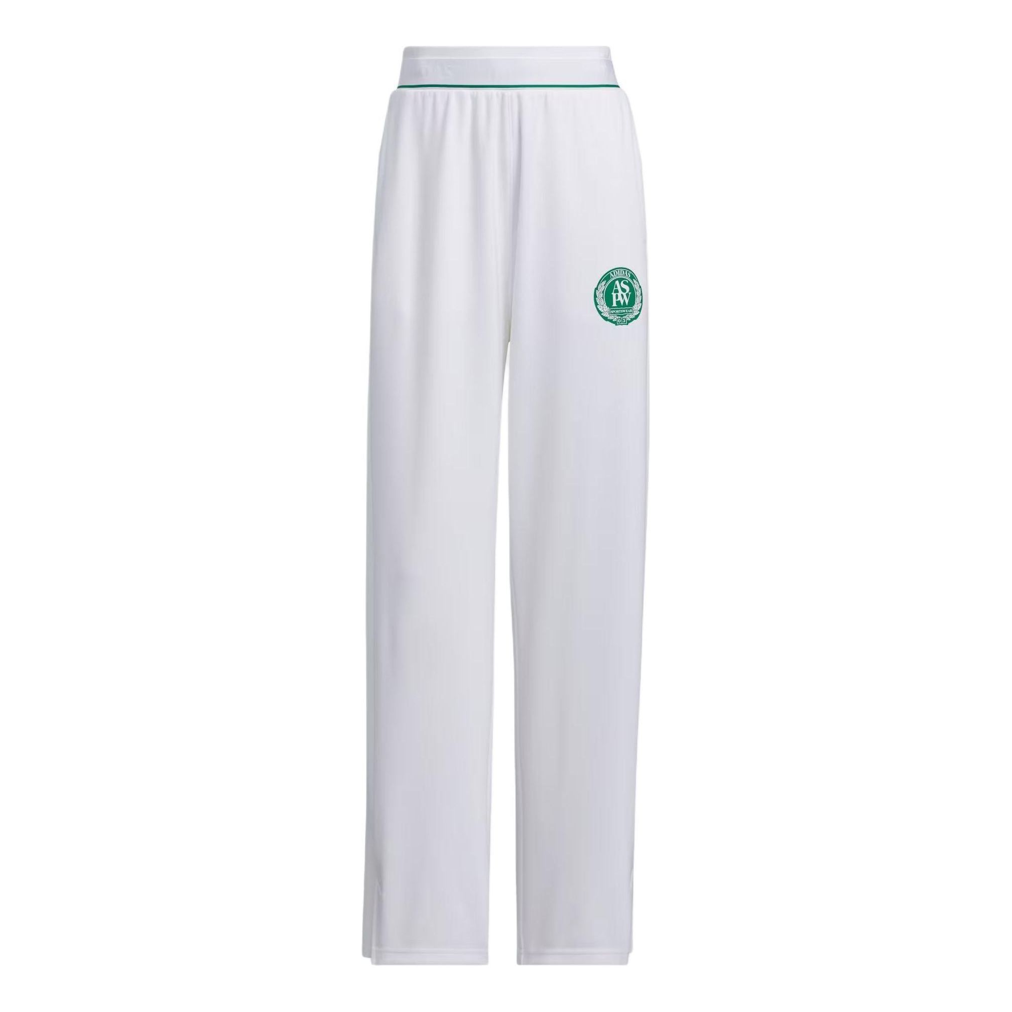 (WMNS) adidas Verbiage Doubleknit Pants 'White Green' JE3615 sold by KicksCrew