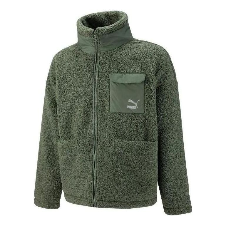 Puma Patch Pocket Sherpa Jacket 'Green' 539570-64 sold by KicksCrew