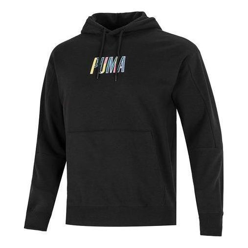Puma Colorful Logo Hoodie 'Black' 537706-01 sold by KicksCrew