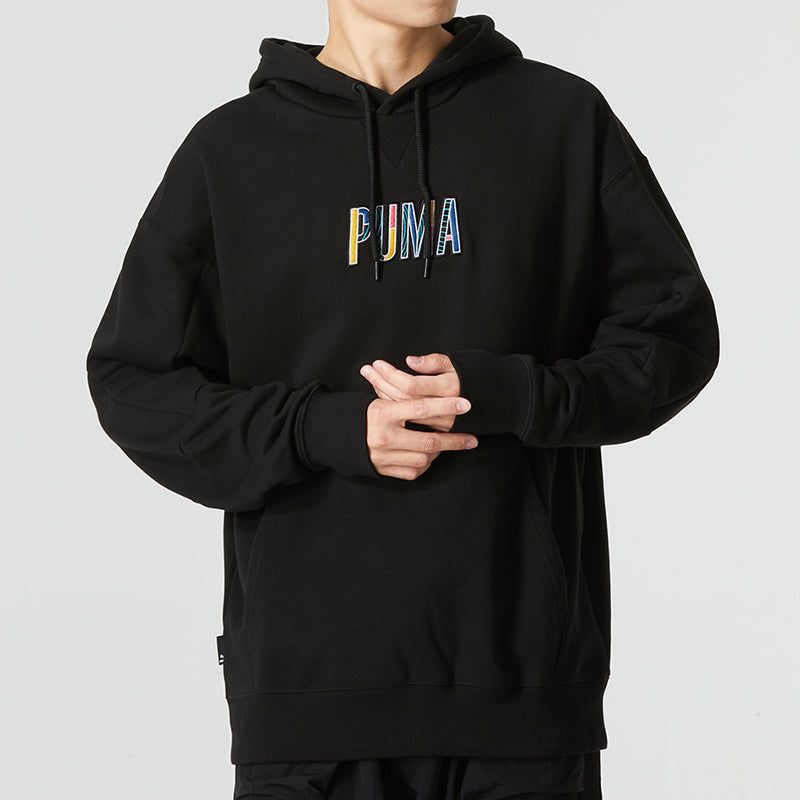 Puma Colorful Logo Hoodie 'Black' 537706-01 sold by KicksCrew product image thumbnail 3