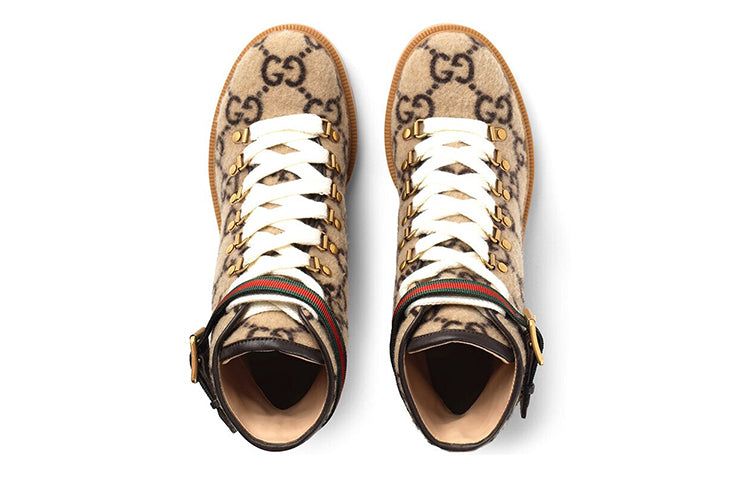 (WMNS) Gucci GG Monogram Lace Up Combat Ankle Boots 'Beige' 578585-G38H0-9772 sold by KicksCrew product image thumbnail 3