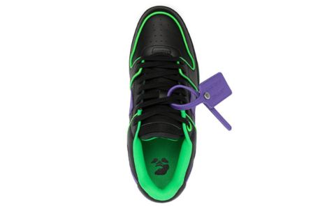 Off-White Out Of Office Low-Top Sneaker 'Black Green Purple' OMIA189S23LEA0077037 sold by KicksCrew