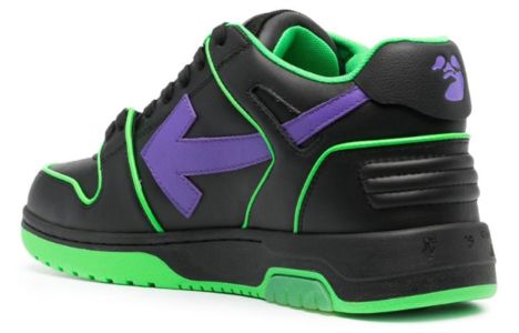 Off-White Out Of Office Low-Top Sneaker 'Black Green Purple' OMIA189S23LEA0077037 sold by KicksCrew