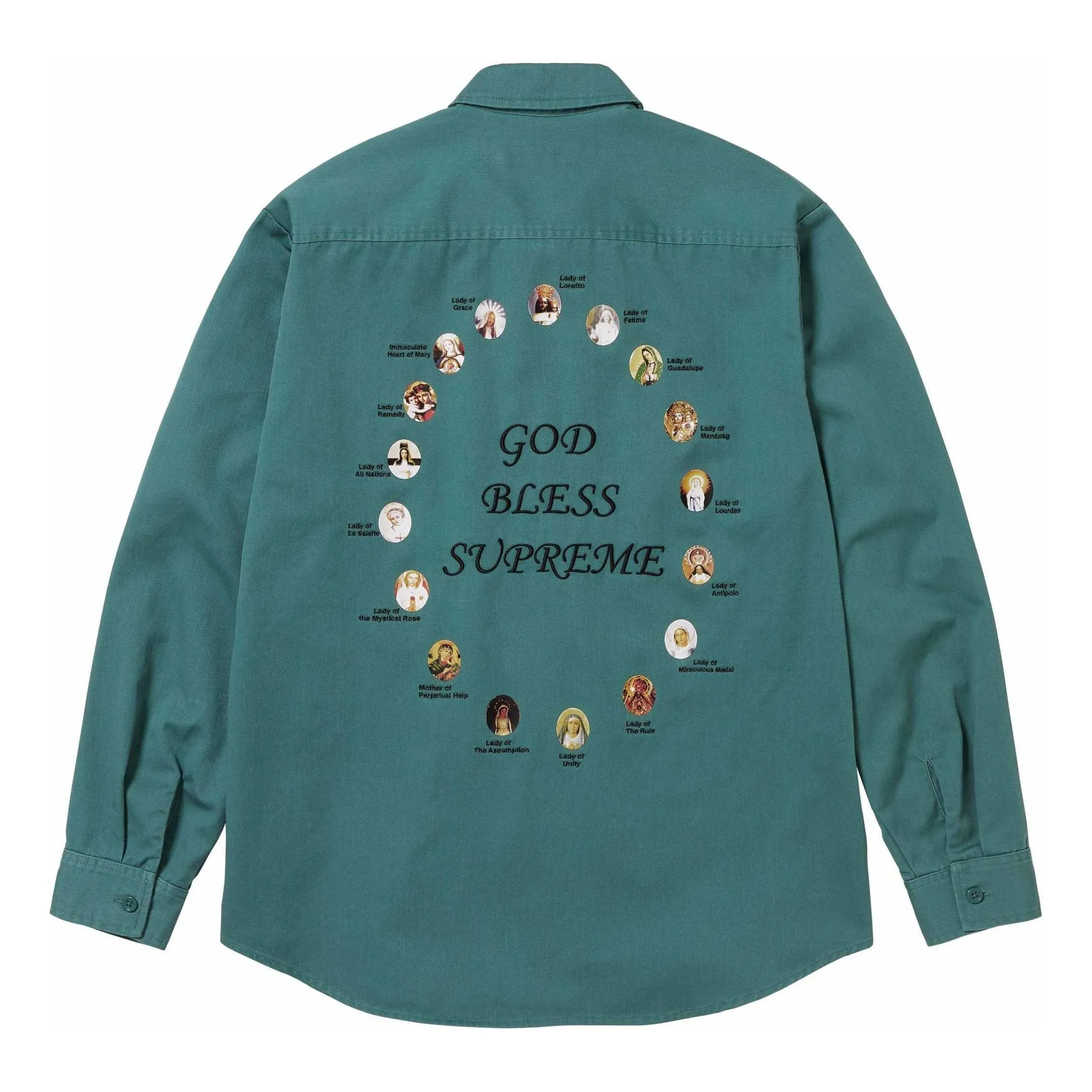 Supreme Our Lady Work Shirt 'Teal' SUP-SS24-181 sold by KicksCrew product image thumbnail 2