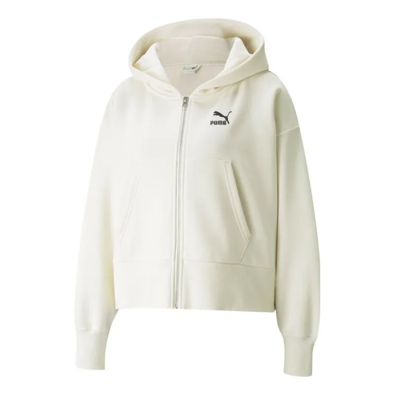 (WMNS) Puma Classics Oversized Full Zip Hoodie Jacket 'White' 534369-73 sold by KicksCrew
