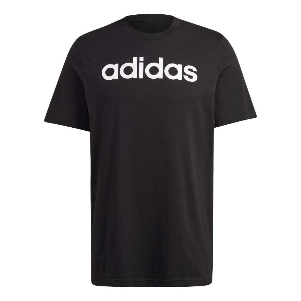 adidas Essentials Single Jersey Linear Embroidered Logo Tee 'Black' IC9274 sold by KicksCrew