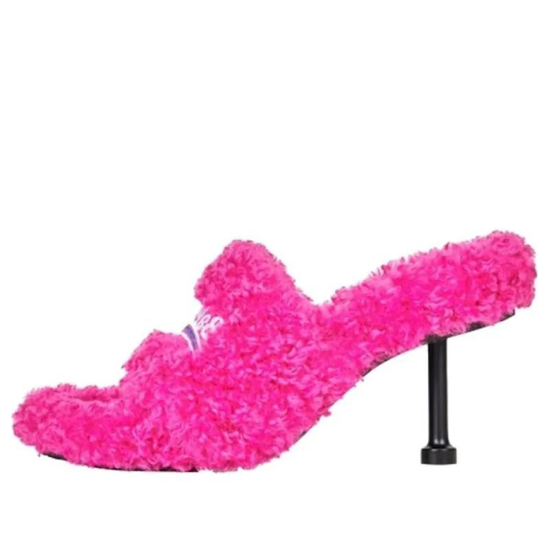 (WMNS) Balenciaga Furry 80mm Sandal Heels 'Pink' 656632W2DO15096 sold by KicksCrew