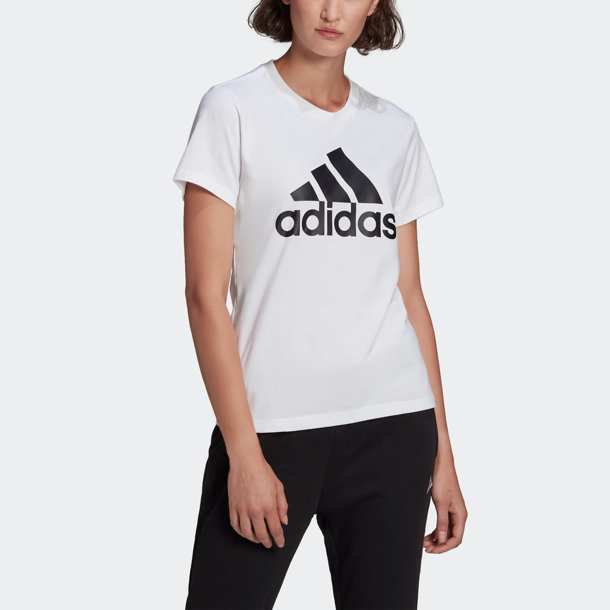 (WMNS) adidas Essentials Logo T-Shirt 'White Black' GL0649 sold by KicksCrew product image thumbnail 3