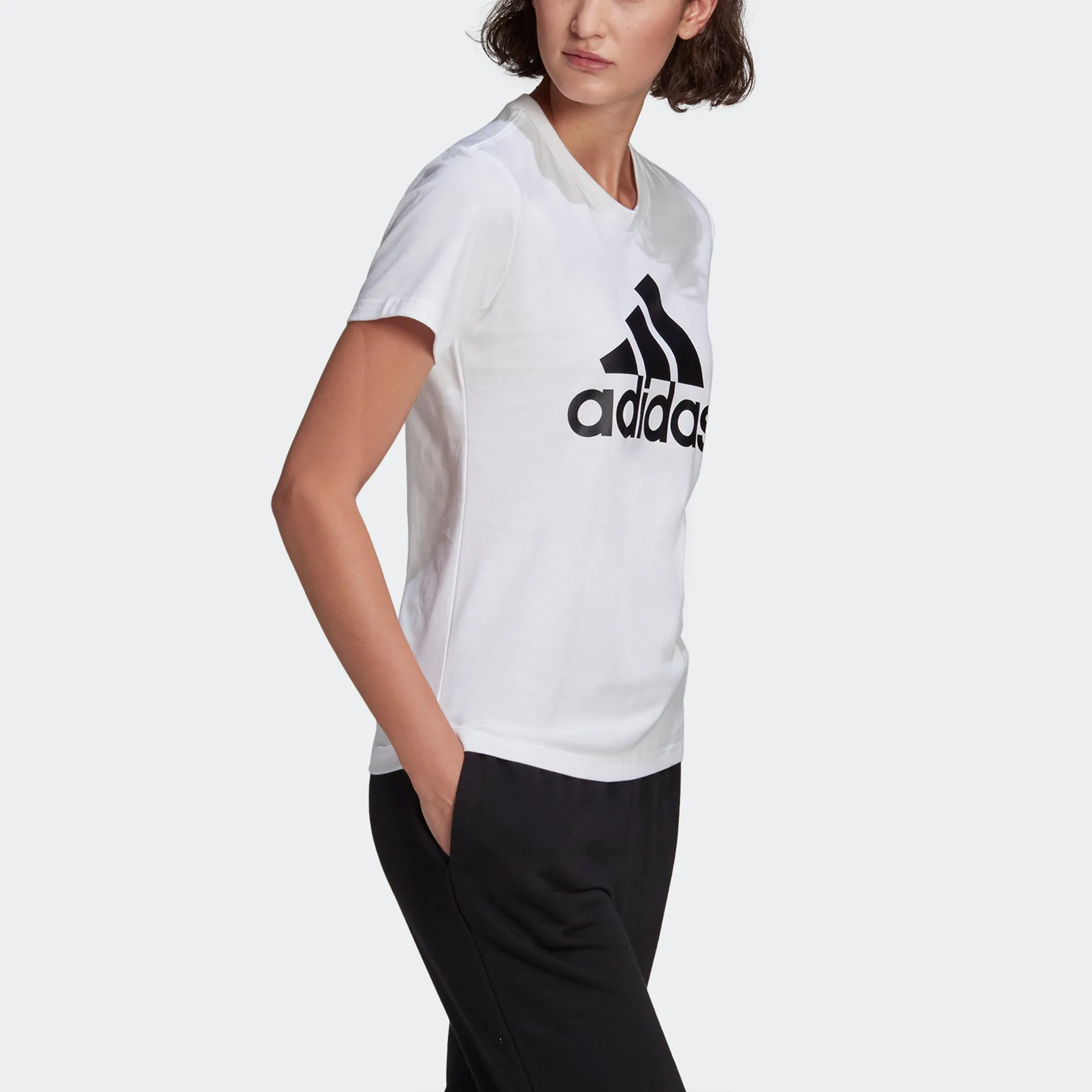 (WMNS) adidas Essentials Logo T-Shirt 'White Black' GL0649 sold by KicksCrew product image thumbnail 5