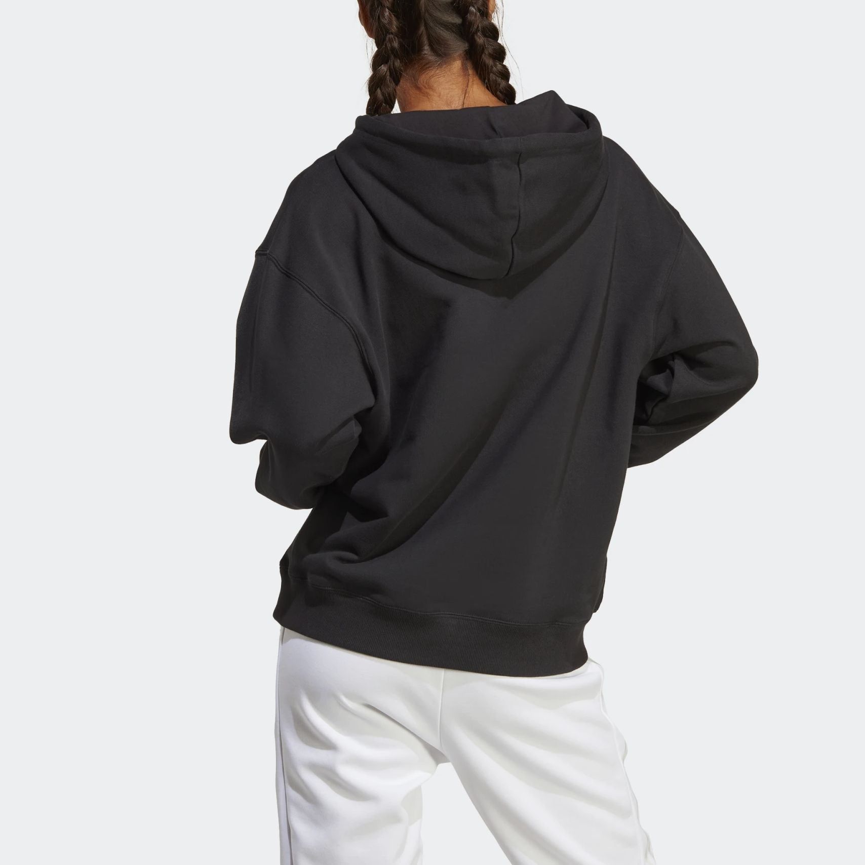 (WMNS) adidas Essentials Big Logo Oversized French Terry Hoodie 'Black' HR4934 sold by KicksCrew product image thumbnail 3