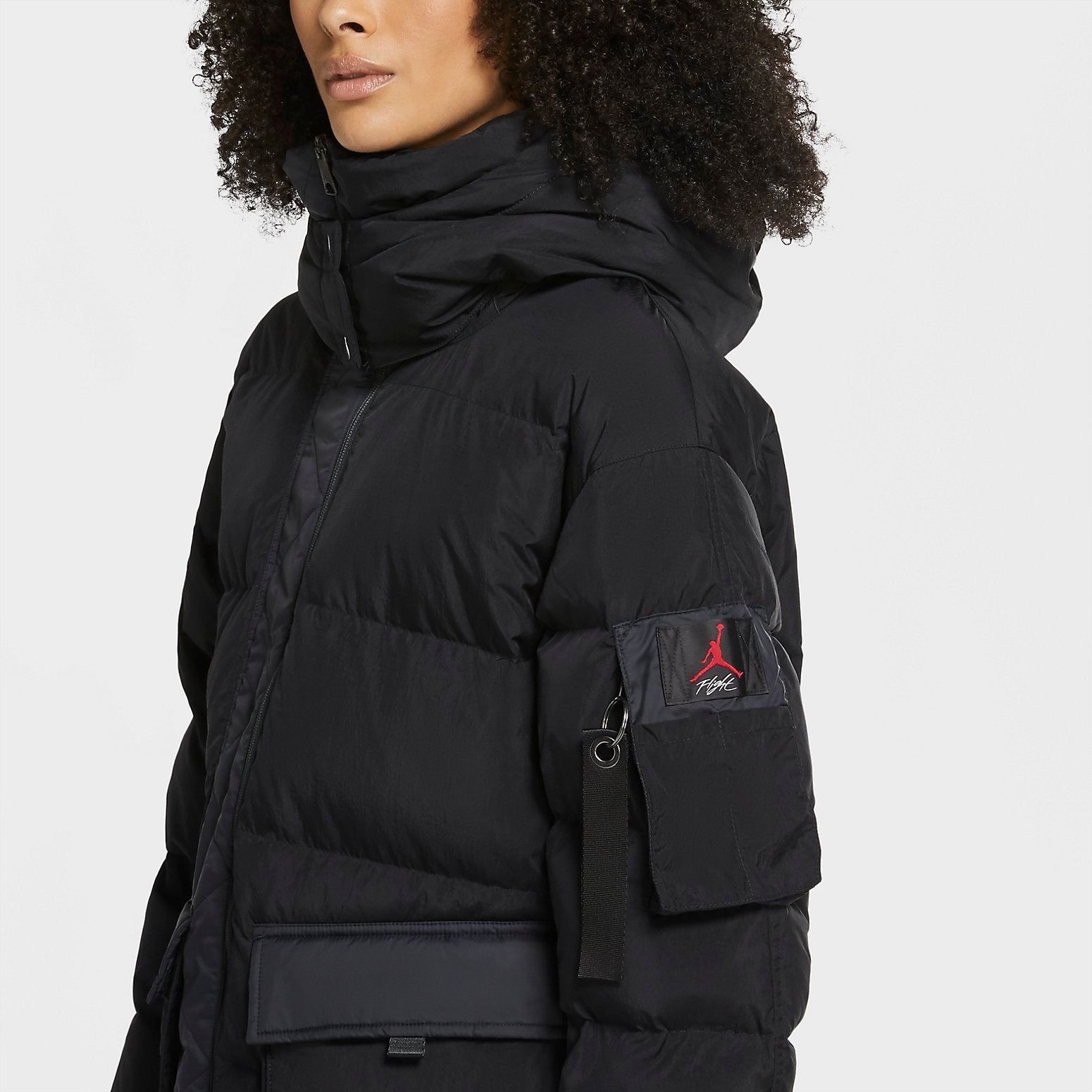 (WMNS) Air Jordan Down Parka Jacket 'Black' CV2484-010 sold by KicksCrew product image thumbnail 3