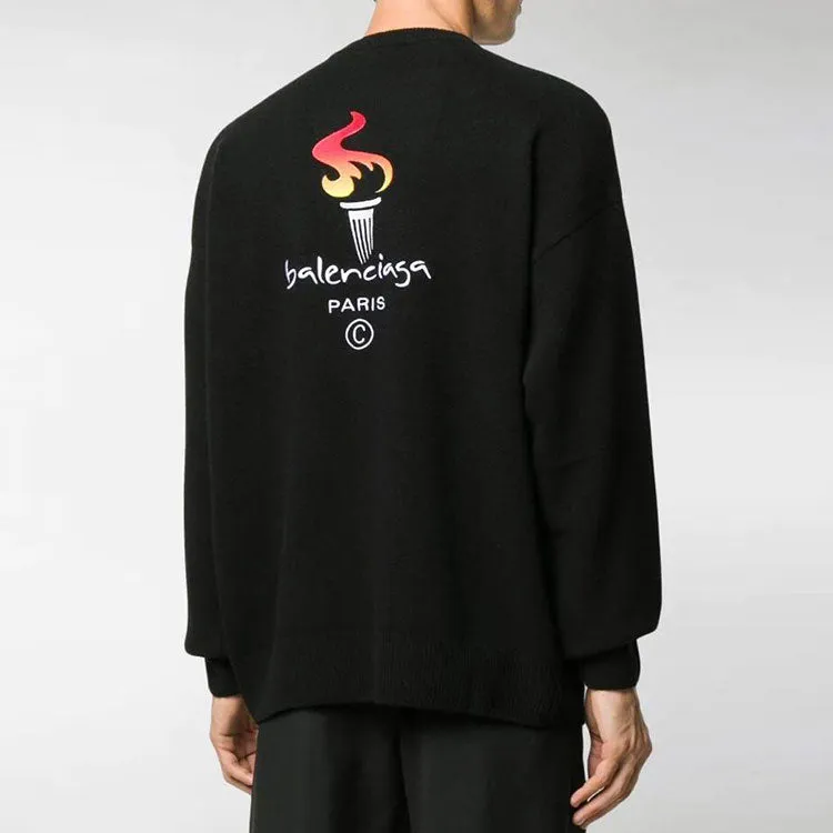 Balenciaga Paris Olympics Crew Neck Sweater 'Black' 621032T41041070 sold by KicksCrew product image thumbnail 4