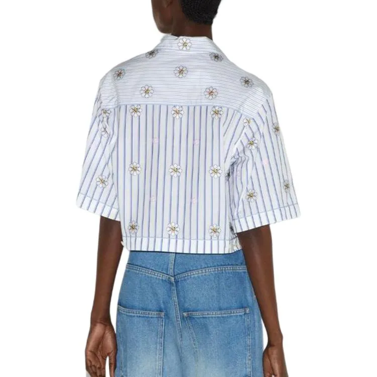 (WMNS) Gucci Interlocking G And Flower Print Shirt 'White Light Blue' 781761-ZAQFF-9241 sold by KicksCrew product image thumbnail 3