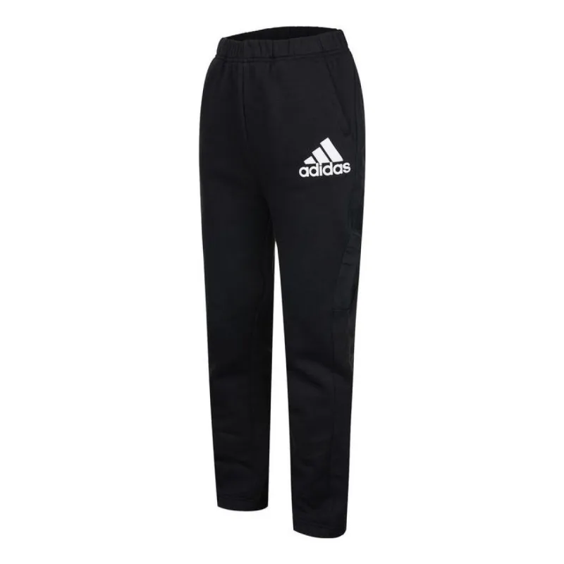 (GS) adidas Badge of Sport Fleece Pants Asia Sizing 'Black White' GJ6669 sold by KicksCrew