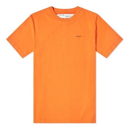 Off-White Logo Printed Crewneck Tops Logo Men Orange OMAA027F191850081910 sold by KicksCrew
