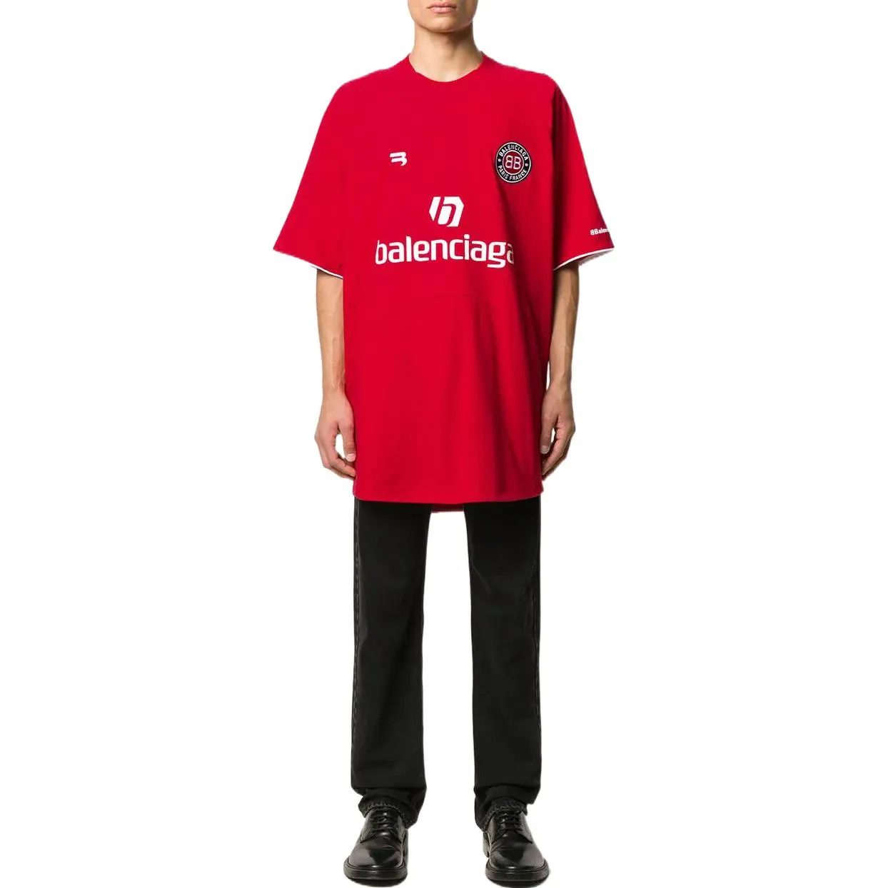 Balenciaga Soccer T-shirt Oversized 'Red White' 641658TJV516540 sold by KicksCrew product image thumbnail 2